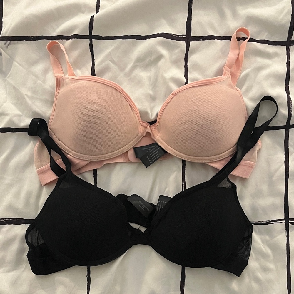 Pepper Bra Pack: Like New Pink and Black “All You” Bras (36A)